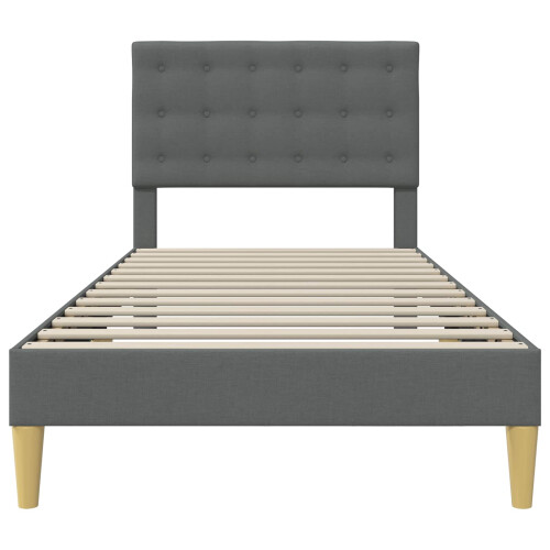 VidaXL vidaXL Bed Frame with Headboard Dark Grey 90 x 190 cm Fabric 2