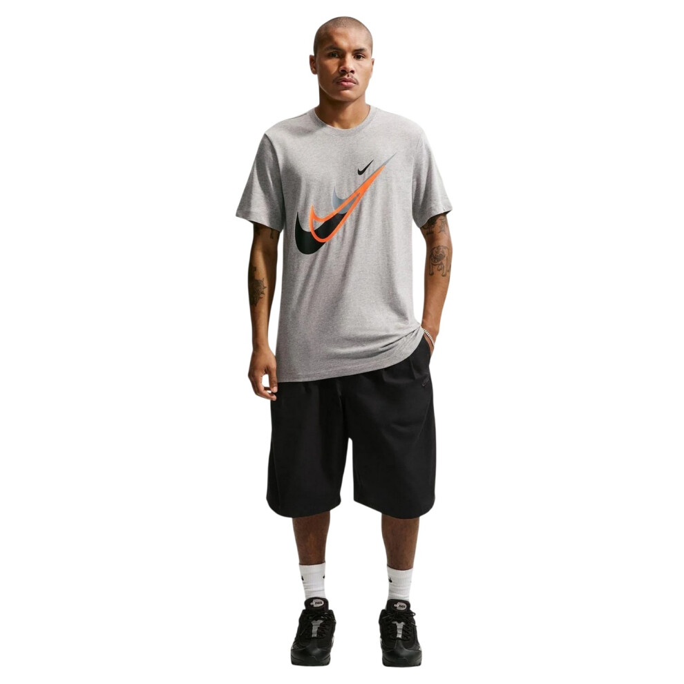 Nike (Xs, Grey) Mens Swoosh Graphic Print T-Shirt