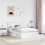 VidaXL vidaXL Bed Frame with Headboard White 120 x 190 cm Engineered wood 4