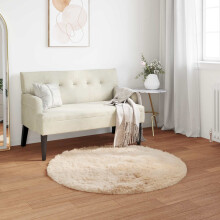 vidaXL Faux Sheepskin Rug TAFALLA Beige Ø 100 cm Polyester