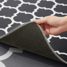 (2X3 Rug (60x110cm), Ava Grey) Printed Geometric Short Pile Rug with Rubber Backing - Non Slip Modern Area Carpet