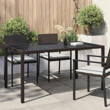 vidaXL Garden Table Brown 150 x 90 x 75 cm Poly Rattan