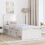 VidaXL vidaXL Bed Frame with Headboard White 75 x 190 cm Solid Pine Wood 4