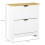 Narrow Shoe Cabinet with 2 Flip Drawers, White 3