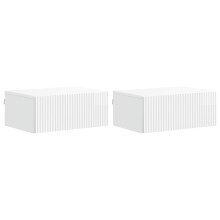 vidaXL Wall-Mounted Bedside Cabinet with Drawer 2 pcs High Gloss White