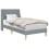 VidaXL vidaXL Bed Frame with Headboard Light Grey 90 x 190 cm Fabric 2