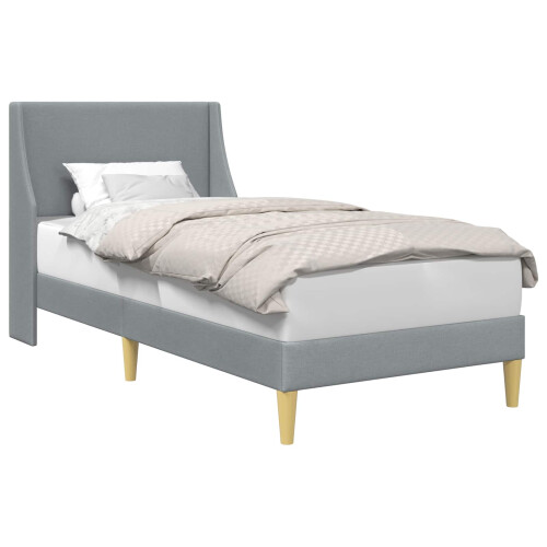 VidaXL vidaXL Bed Frame with Headboard Light Grey 90 x 190 cm Fabric 1