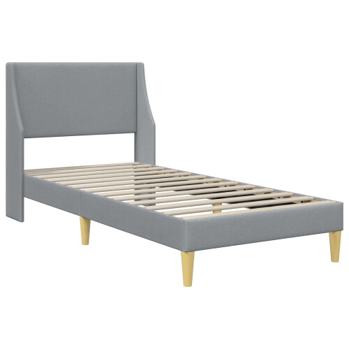 VidaXL vidaXL Bed Frame with Headboard Light Grey 90 x 190 cm Fabric 2