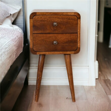Mini Solid Wood Chestnut Bedside Unit, 30*30*55cm