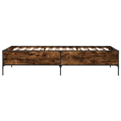 VidaXL vidaXL Bed Frame Smoke Oak 80 x 200 cm Engineered Wood 2