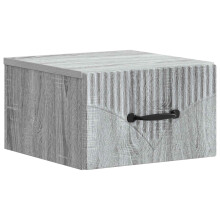 vidaXL Wall-Mounted Bedside Cabinet Grey Sonoma 34.5 x 33 x 20 cm