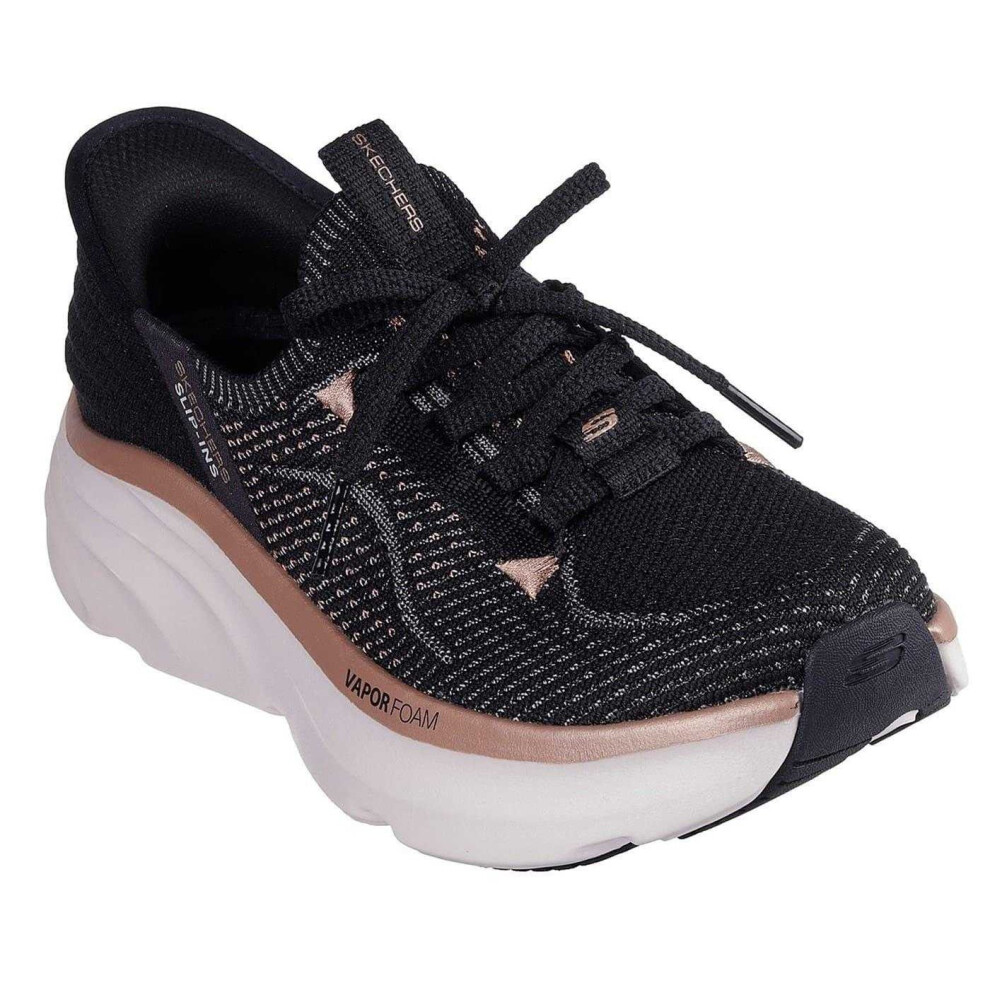 Skechers (6 Uk, Black/Rose Gold) Womens/Ladies D'lux Vapor Foam Trainers