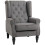 Retro Linen Wingback Accent Chair, Dark Grey 1