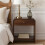 Dark Brown Walnut Bedside Table, 35*45*50cm 1
