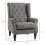 Retro Linen Wingback Accent Chair, Dark Grey 3