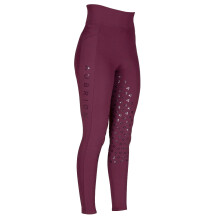 (7-8 Years, Black Cherry) Aubrion Girls Eltar Horse Riding Tights