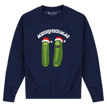(M, Navy) Rick And Morty Unisex Adult Pickle Rick Christmas Sweatshirt