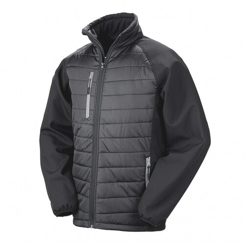 Result (4XL, Black/Grey) Result Mens Black Compass Padded Soft Shell Jacket