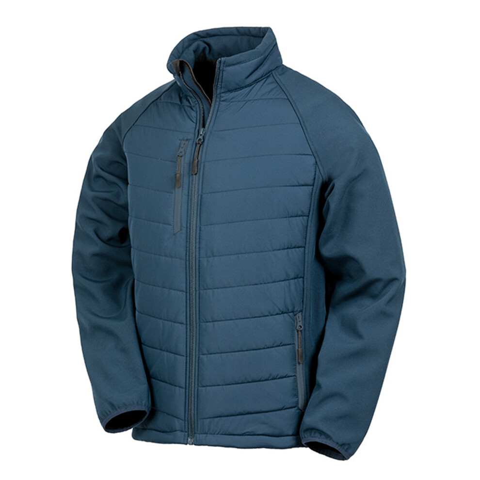 Result (S, Navy) Mens Black Compass Padded Soft Shell Jacket
