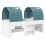 VidaXL vidaXL Bed with Tunnel 4 pcs White and Light Blue Engineered Wood 3