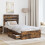 VidaXL vidaXL Bed Frame Smoked Oak and Silver 75 x 190 cm Engineered Wood 7