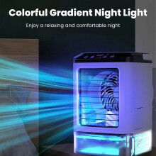 Portable USB Air Cooler Fan with Humidifier & Mist Spray, Quiet Desktop Cooling Fan for Home, Office & Bedroom
