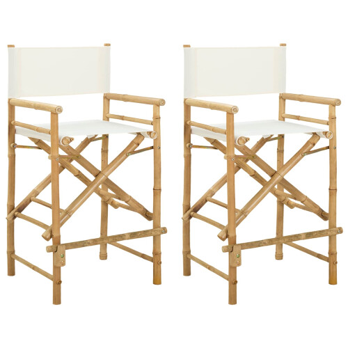 VidaXL vidaXL Folding Director's Chair 2 pcs Natural Bamboo 1