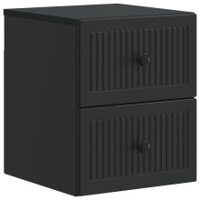 vidaXL Wall-Mounted Bedside Cabinet Black 33 x 34.5 x 40 cm