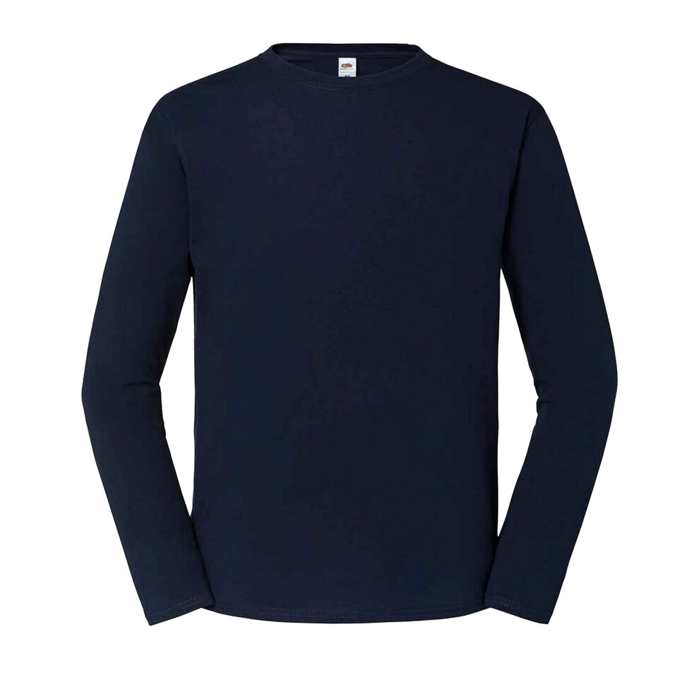Fruit Of The Loom (M, Deep Navy) Mens Iconic Long-Sleeved T-Shirt