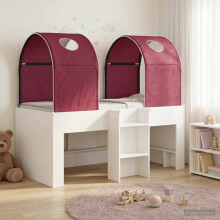 vidaXL Bed with Tunnel 4 pcs White and Red Engineered Wood