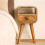 Solid Wood Mini Curved Bedside Table, 20*20*40cm 1