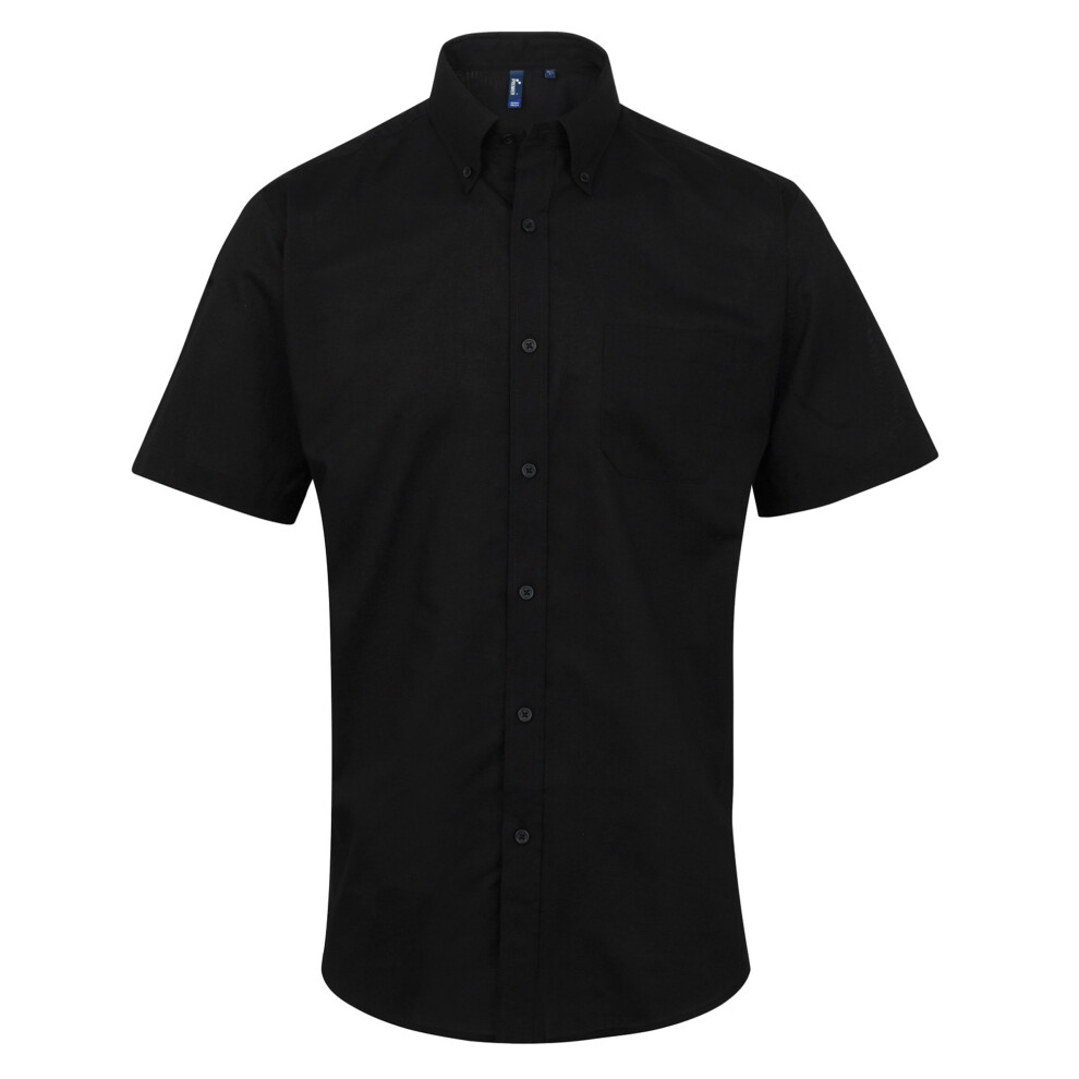 Premier (23In, Black) Mens Signature Oxford Short Sleeve Work Shirt