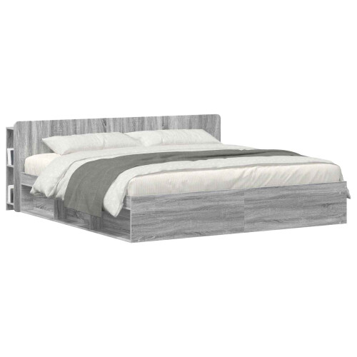 VidaXL vidaXL Headboard Cabinet with Storage Grey Sonoma Engineered Wood 2