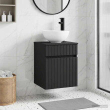 vidaXL Wall-mounted Sink Vanity Black 39 x 35 x 63 cm Engineered Wood