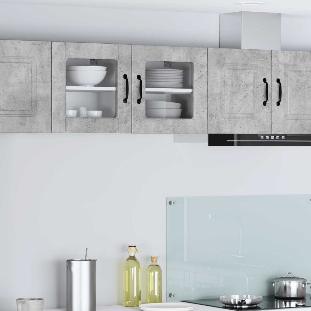 Vidaxl Wall Glass Cabinet Porto Concrete Grey 40 X 31 X 40 Cm