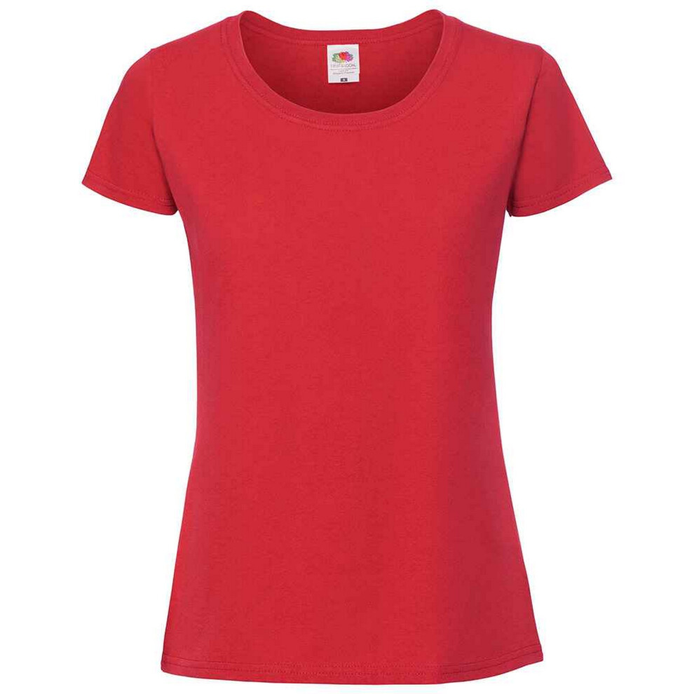 Fruit Of The Loom (M, Red) Womens/Ladies Iconic Ringspun Cotton T-Shirt