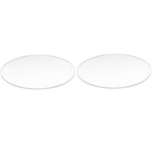 2 Pcs Transparent 3mm Thick Mirror Acrylic Round Disc, 100mm & 70mm