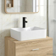 vidaXL Bathroom Wash Basin Matte Black 48.5 x 37.5 x 13 cm Metal