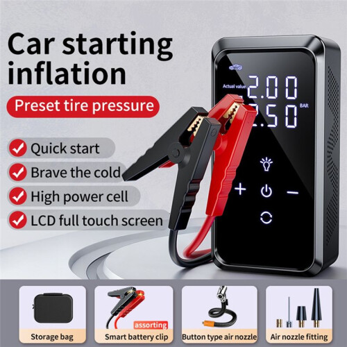 Dual Screen Car Emergency  Power Inflatable Pump Multifunctional Portable Lighter 8000mAh 1