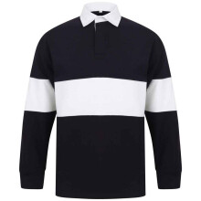(XL, Navy/White) Front Row Unisex Adult Panelled Rugby Shirt