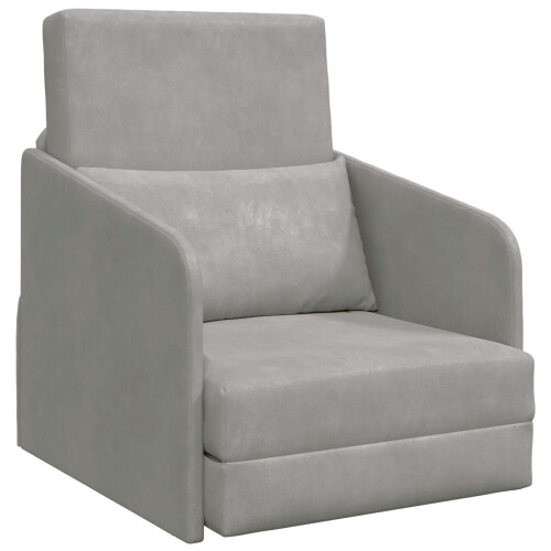VidaXL vidaXL Folding Sofa Bed Light Grey 65 x 80 x 83 cm Velvet 1