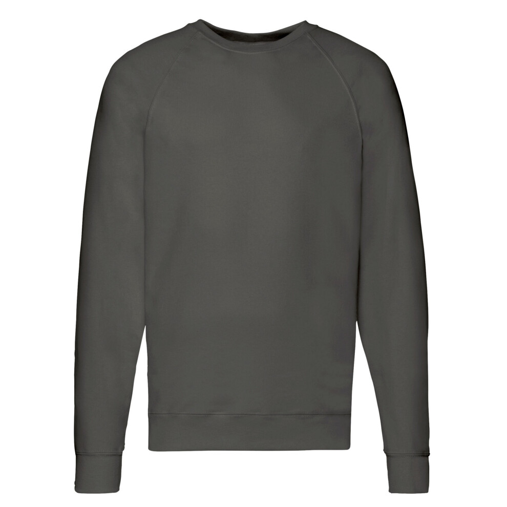 Fruit Of The Loom (M, Light Graphite) Unisex Adult Lightweight Raglan Sweatshirt