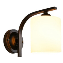 Wall Light Fixture, Bathroom Vanity Lights with Matte Black Wall Lamp for Bedroom Kitchen Glass Shades, E26 Socket