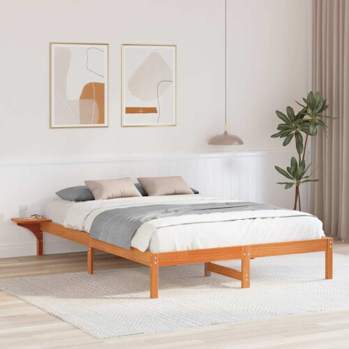 VidaXL vidaXL Bed Frame Wax Brown 140 x 200 cm Solid Pine Wood