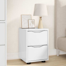 vidaXL Bedside Table with Drawer High Gloss White 30.5 x 30 x 43 cm