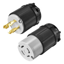 NEMA L15-30P/30C Male/Female Plug Connector ,30Amp,AC 250 Volt,3 Pole-4 Wire,Grouding,Twist Locking