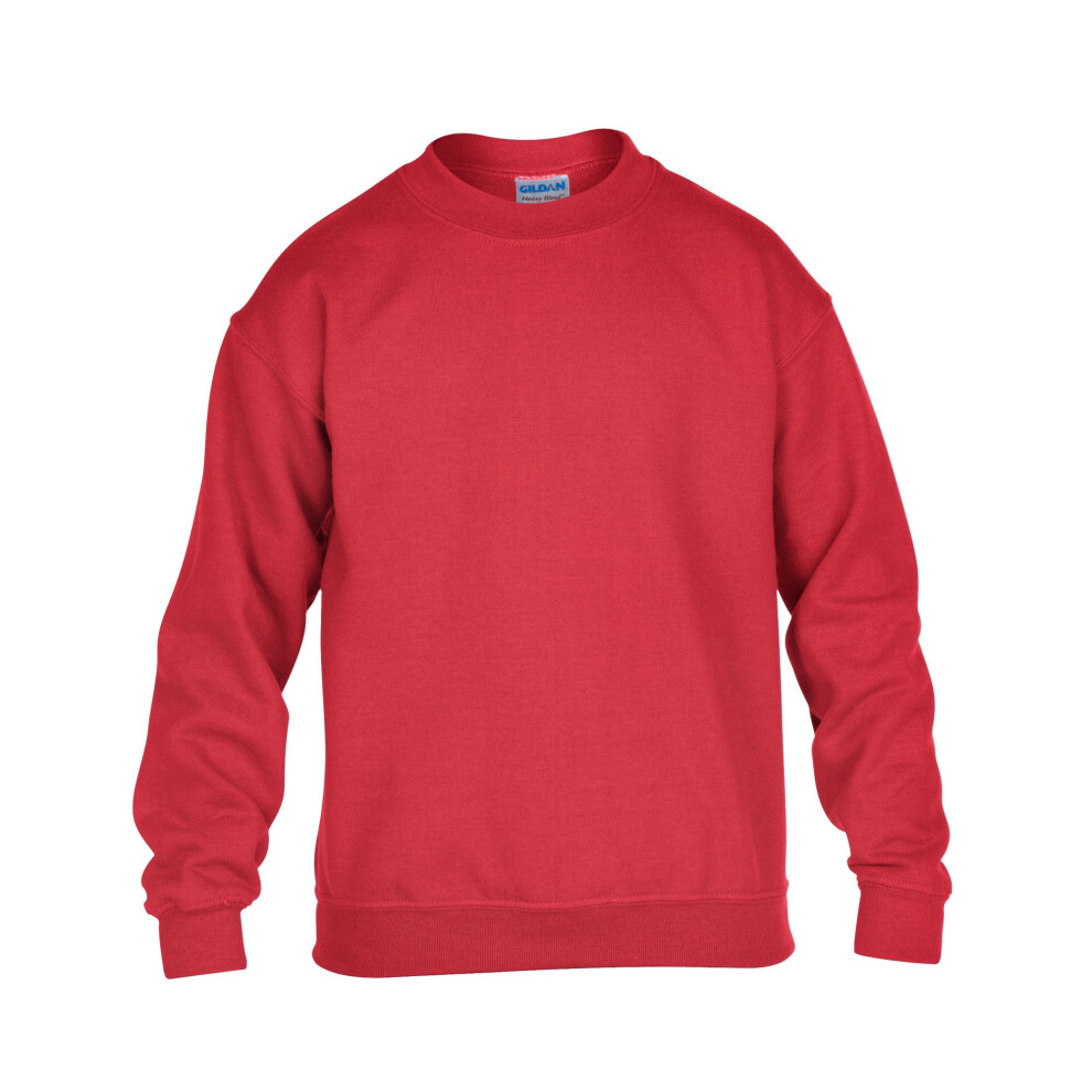 Gildan (9-11 Years, Red) Childrens/Kids Heavy Blend Crew Neck Sweatshirt