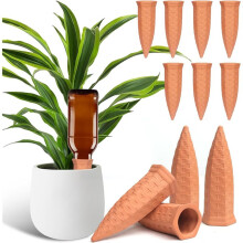 1 Set Spikes voor Wijnflessen, Automatische Plantenwatergevers voor Binnenplanten, Terracotta Plantenwatergevers