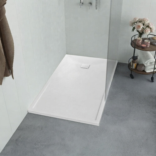 NES Home Matte White 1100 x 900mm Rectangular Polymarble Shower Tray