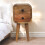 Solid Wood Curved Bedside Table, 20*20*40cm 1